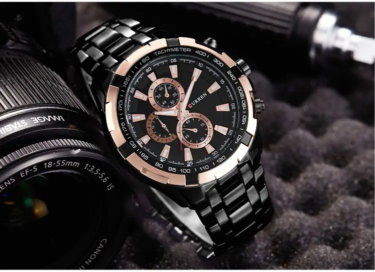 Curren/Carrien 8023 Men's Business Style Quartz Watch Waterproof Round Foreign Trade Men's Watch — feature 5