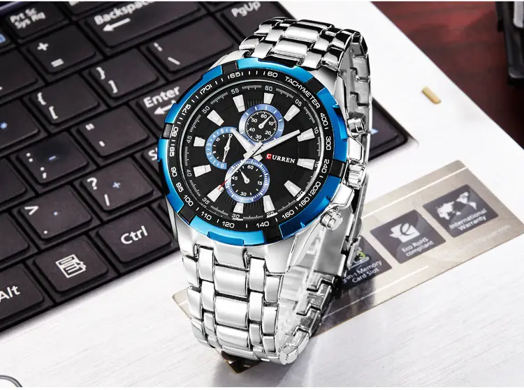 Curren/Carrien 8023 Men's Business Style Quartz Watch Waterproof Round Foreign Trade Men's Watch — feature 6