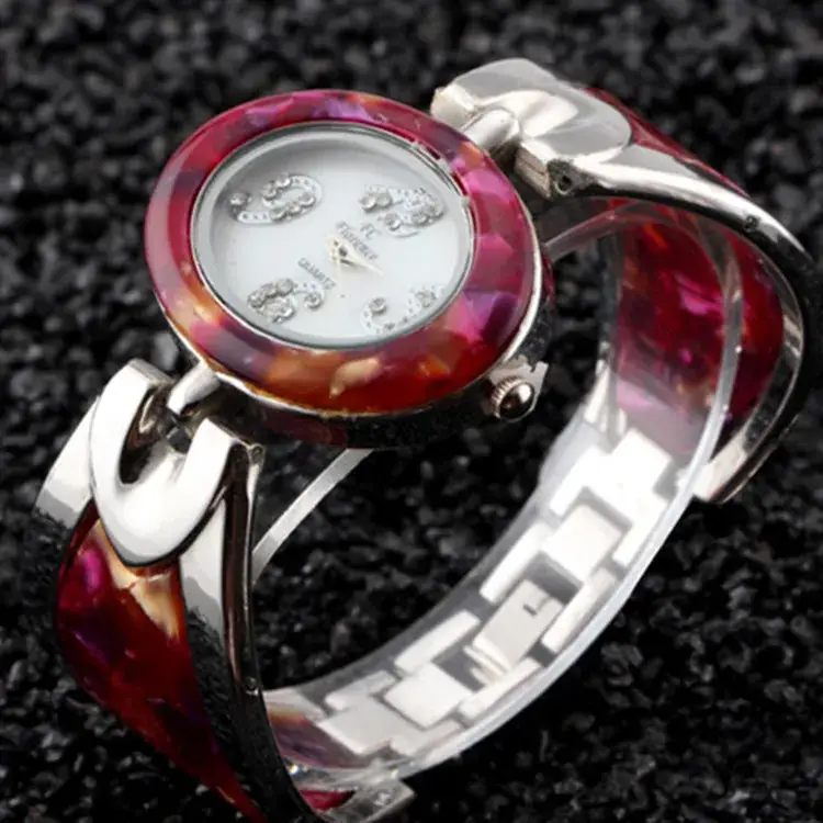 Ladies Rhinestone Quartz Watch Blue Crystal Band