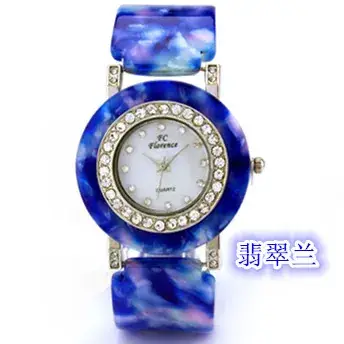 Ladies Rhinestone Quartz Watch Blue Crystal Band - Image 2