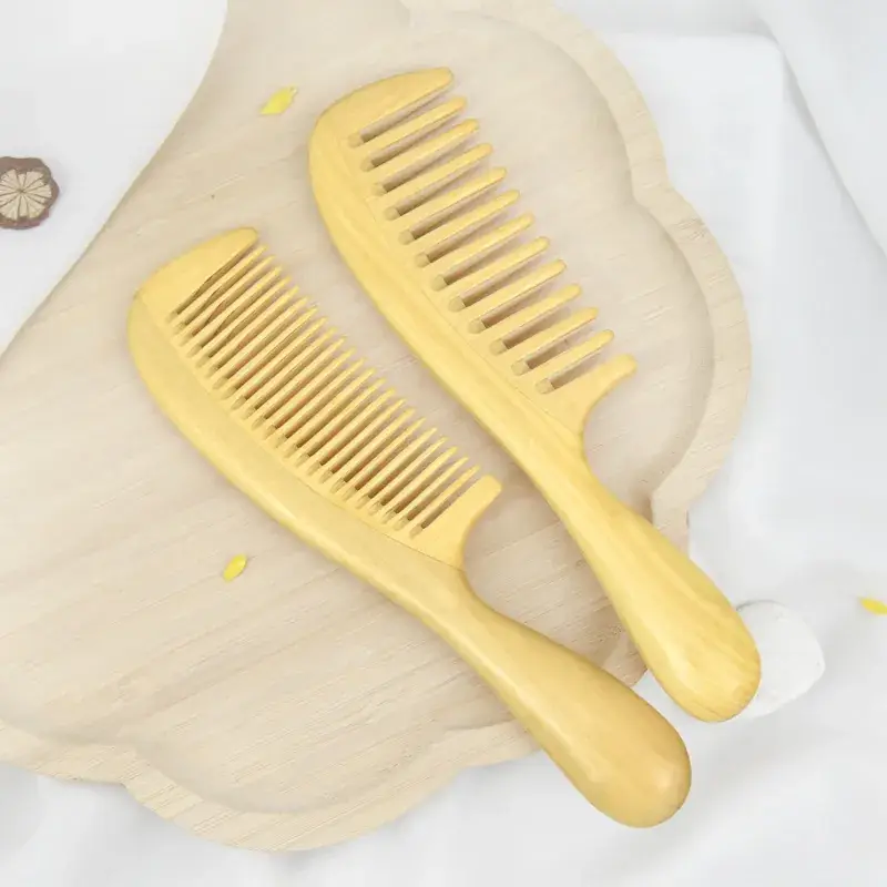 New Boxwood Thick Handle Massage Comb Wholesale - Image 8