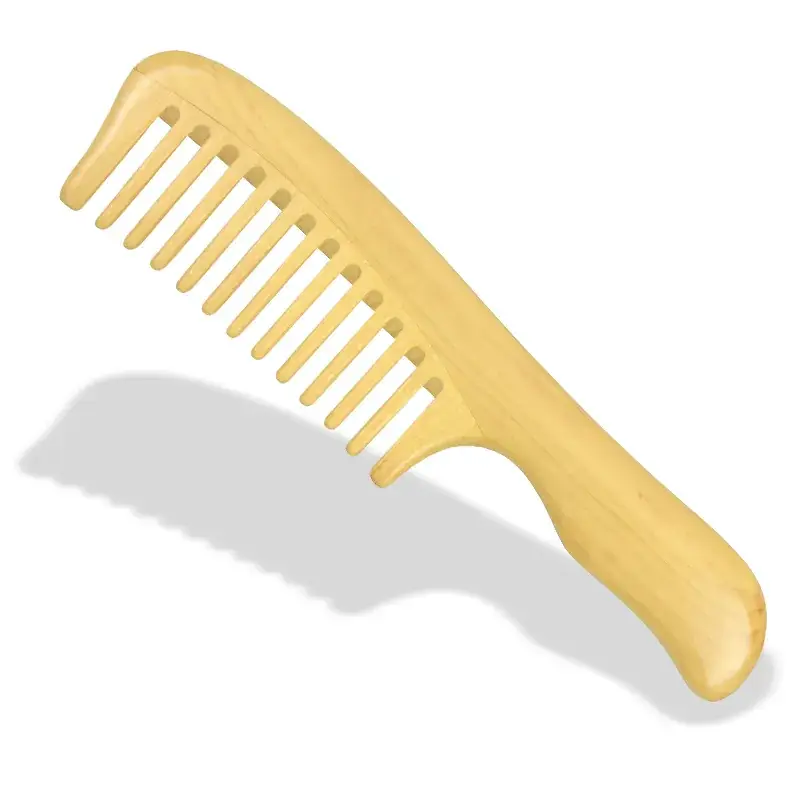 New Boxwood Thick Handle Massage Comb Wholesale - Image 2
