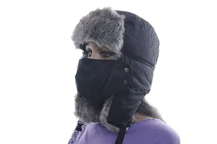Men's Winter Korean Style Hat Grey Fur Trim - Image 5
