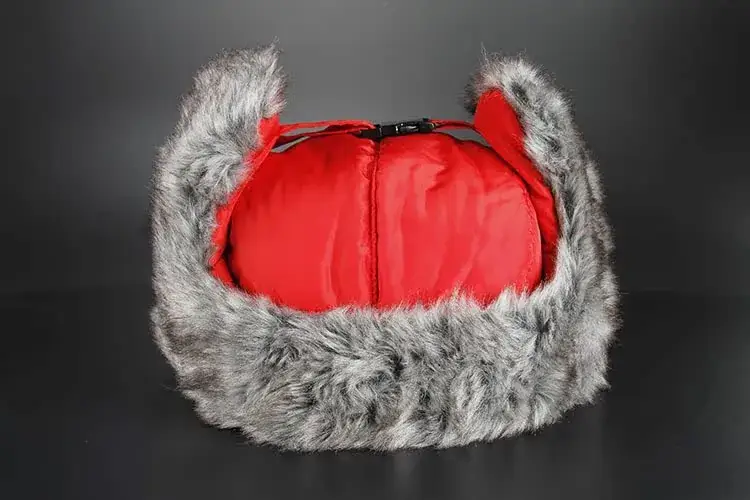 Men's Winter Korean Style Hat Grey Fur Trim — feature 11