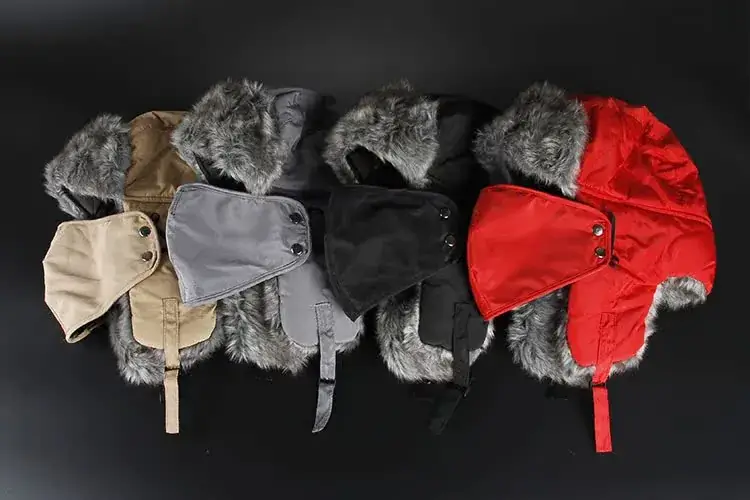 Men's Winter Korean Style Hat Grey Fur Trim — feature 7