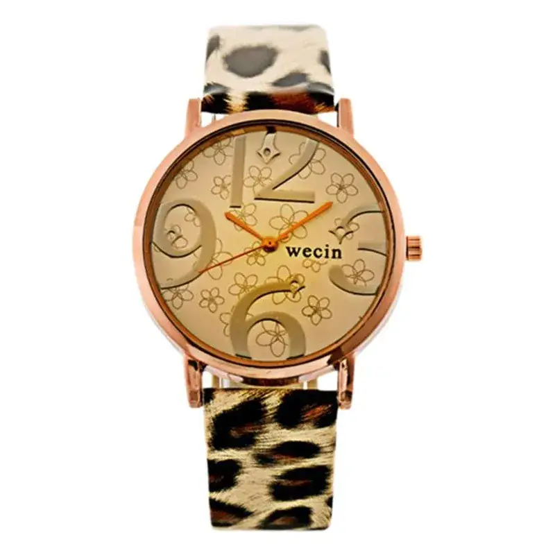Women's Quartz Watch with Moon Phase Dial - Black & Red Strap