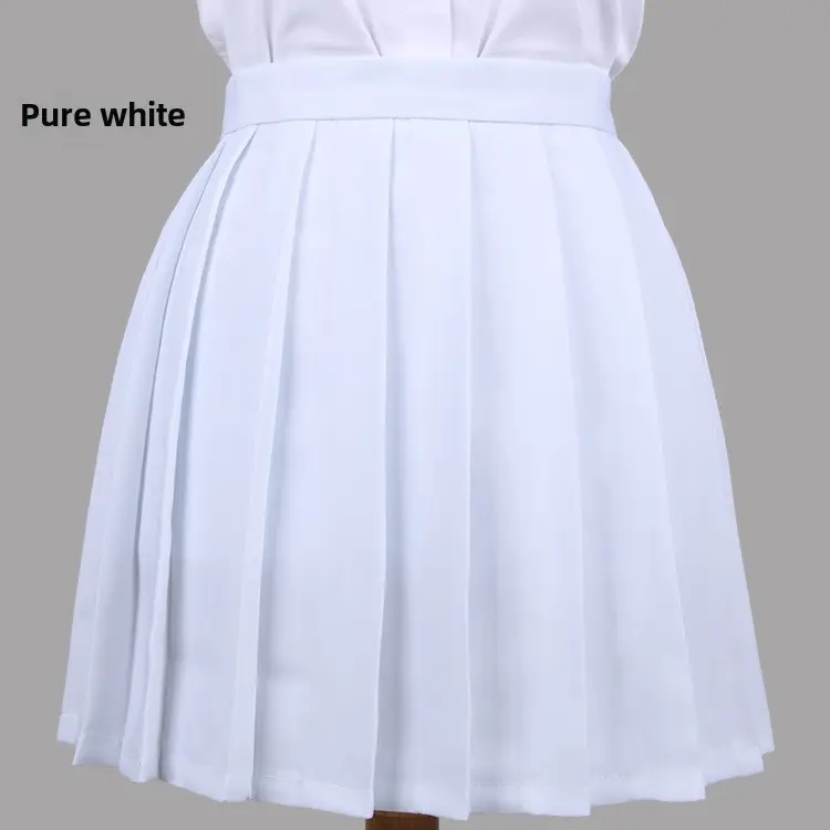 Light Pink Pleated Skirt High Waist Women