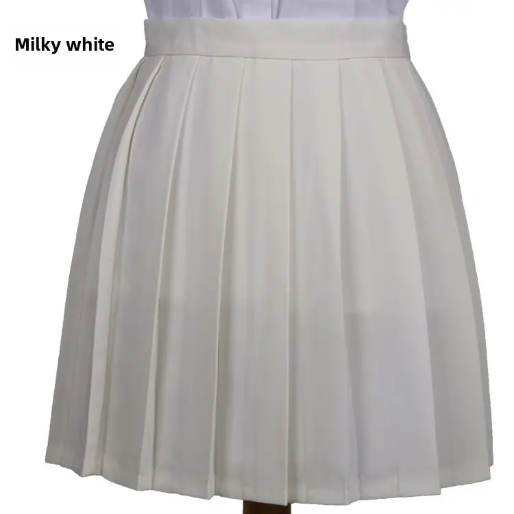 Light Pink Pleated Skirt High Waist Women