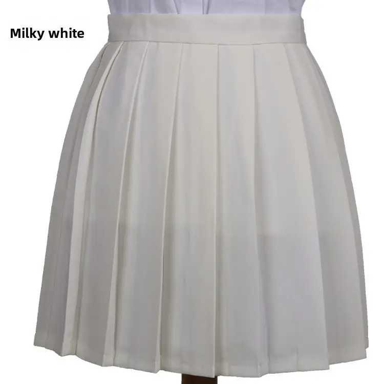 Light Pink Pleated Skirt High Waist Women