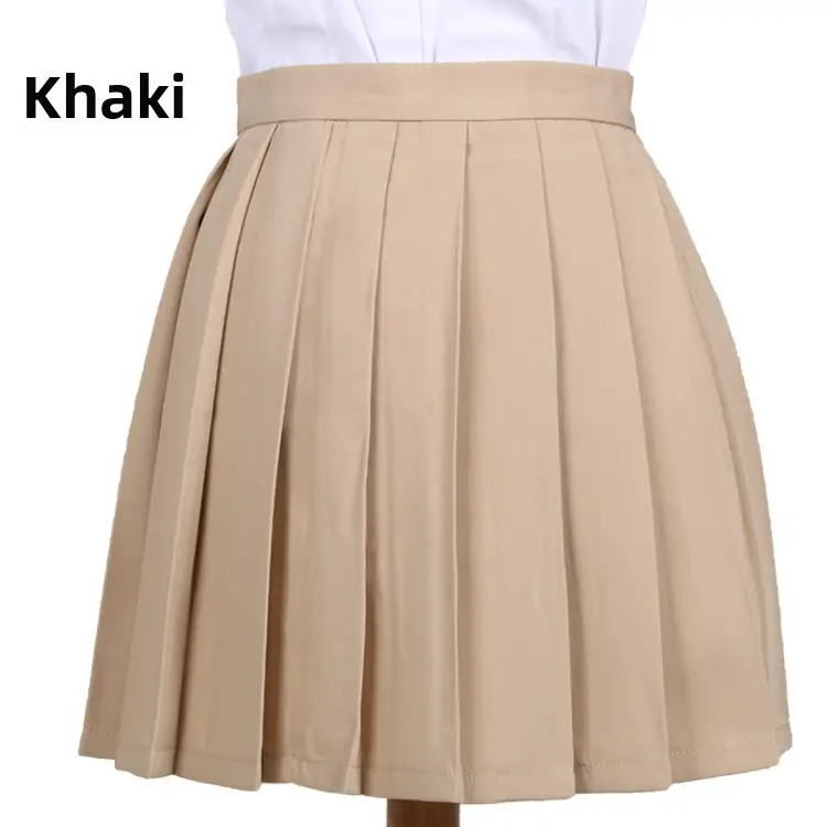 Light Pink Pleated Skirt High Waist Women