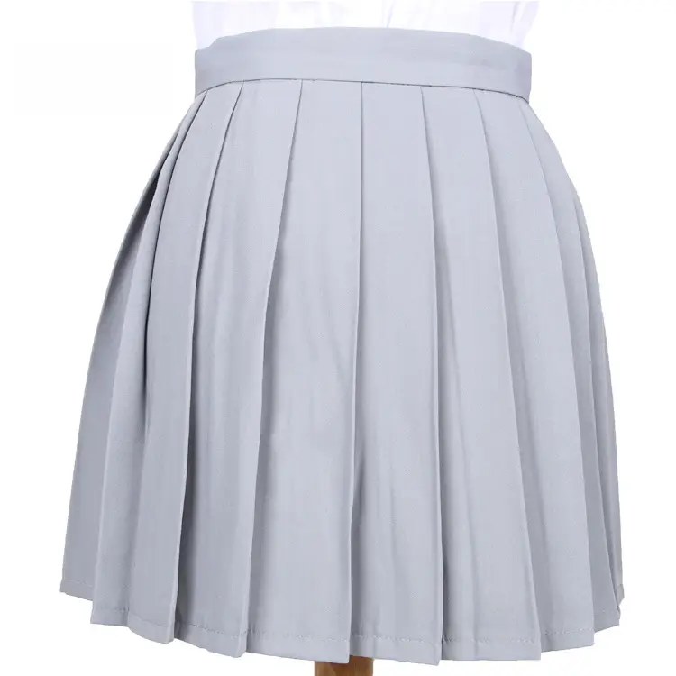 Light Pink Pleated Skirt High Waist Women