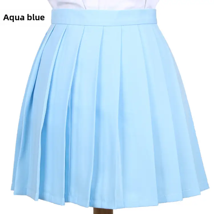 Light Pink Pleated Skirt High Waist Women
