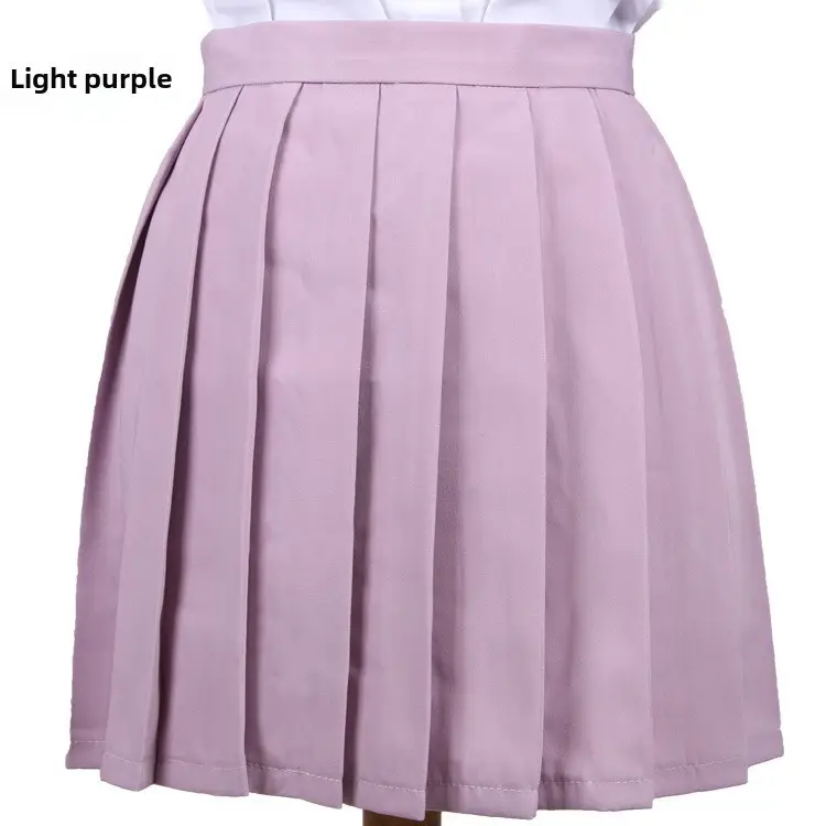 Light Pink Pleated Skirt High Waist Women