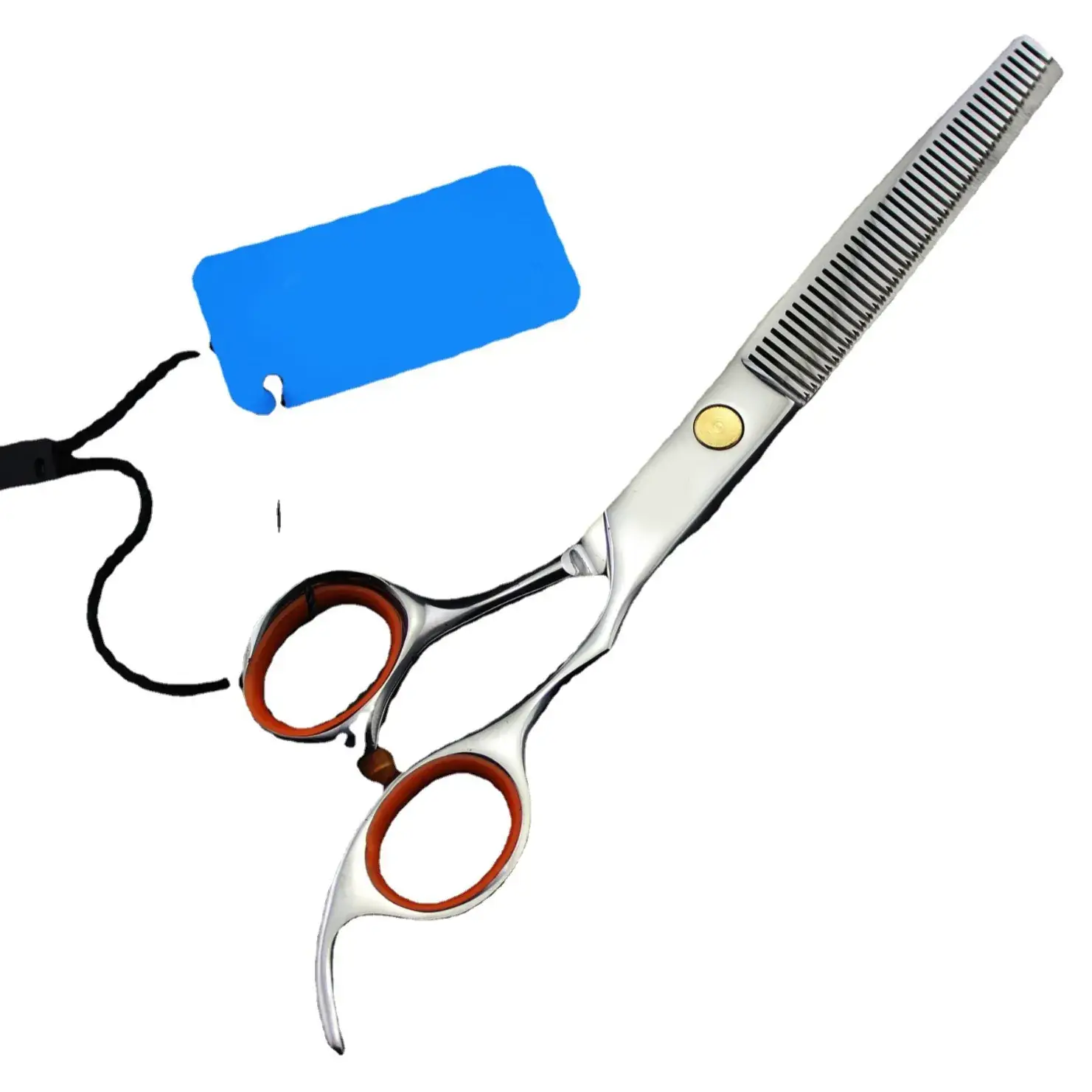 7.0 Inch Pet Hair Scissors Flat Tooth Golden Screw - Image 2