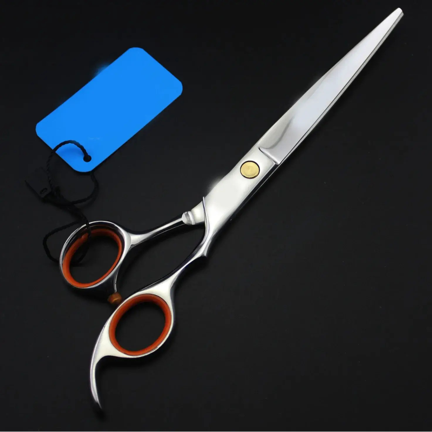 7.0 Inch Pet Hair Scissors Flat Tooth Golden Screw