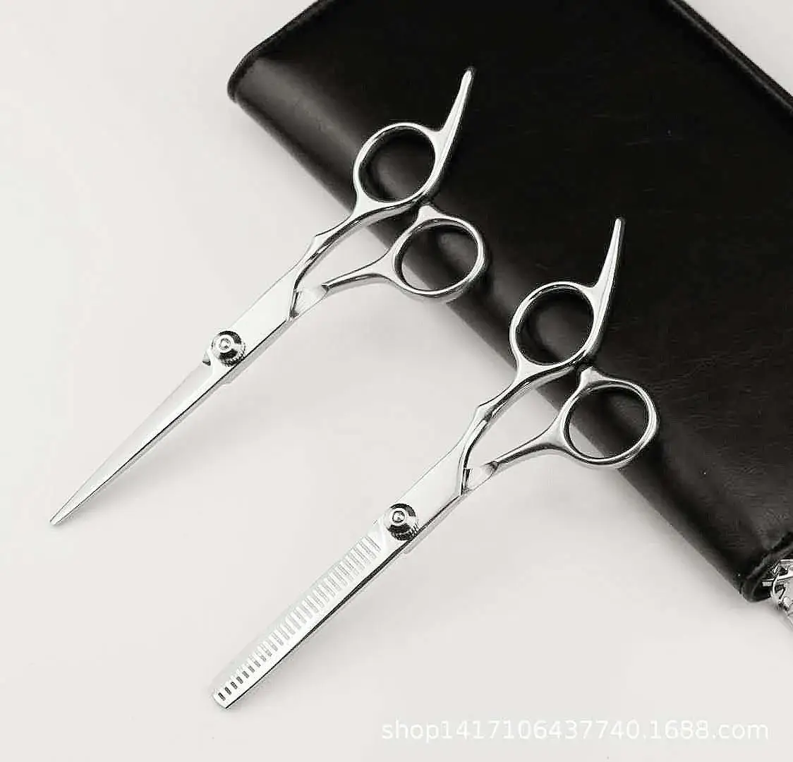 6 Inch Oblique Haircut Scissors Flat Cut Tooth Set