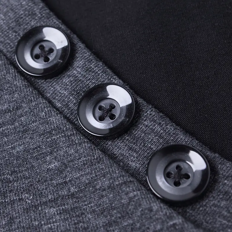Men's Combed Cotton V-Neck T-Shirt Grey Black - Image 5