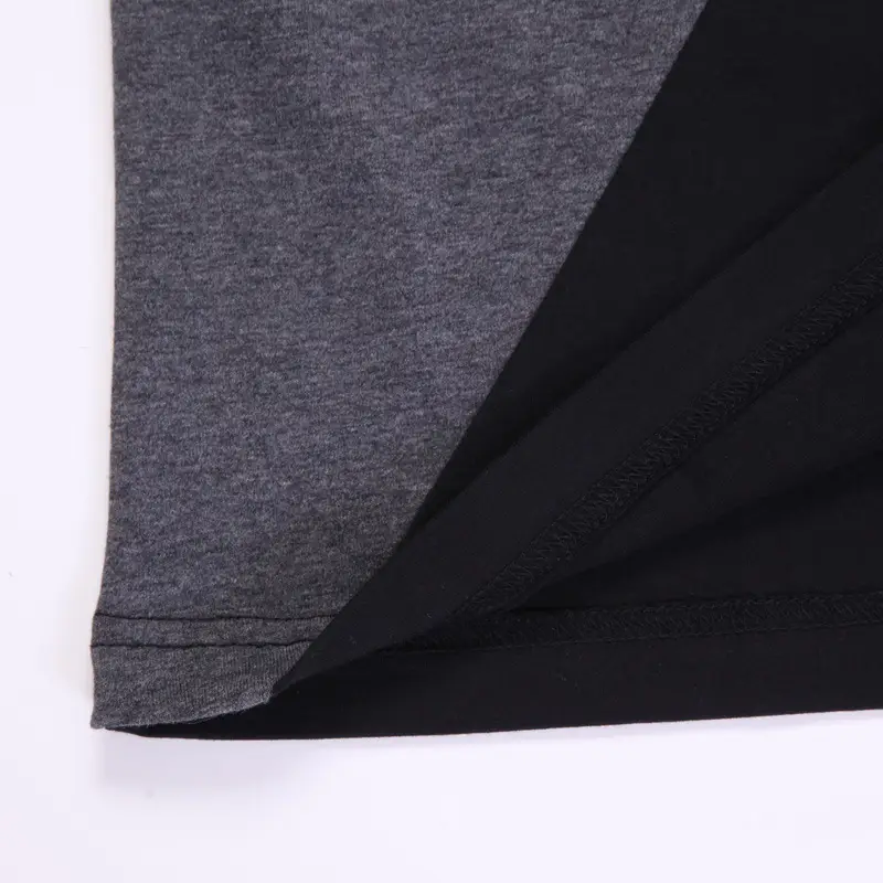 Men's Combed Cotton V-Neck T-Shirt Grey Black - Image 6