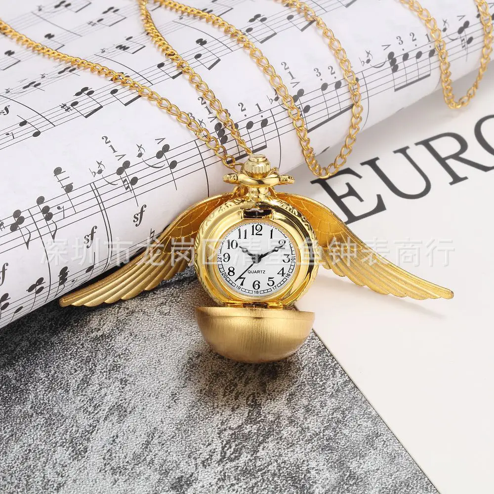 Harry Potter snitch pocket watch necklace Harry Potter multi-color retro pocket watch new in stock foreign trade