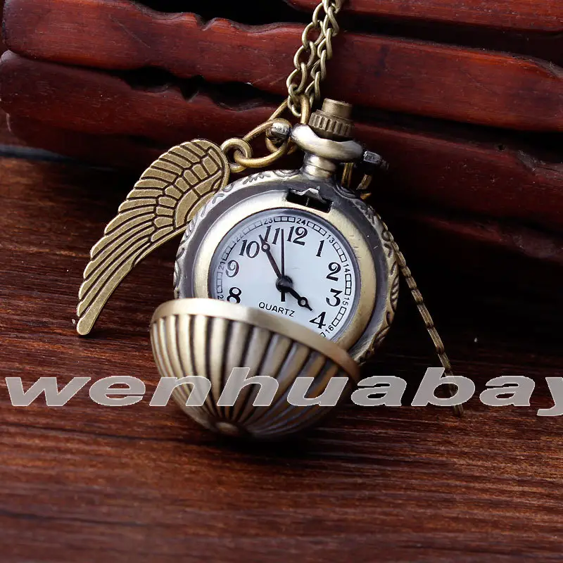 Harry Potter snitch pocket watch necklace Harry Potter multi-color retro pocket watch new in stock foreign trade