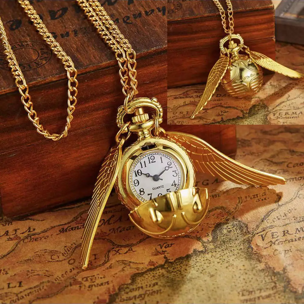 Harry Potter snitch pocket watch necklace Harry Potter multi-color retro pocket watch new in stock foreign trade