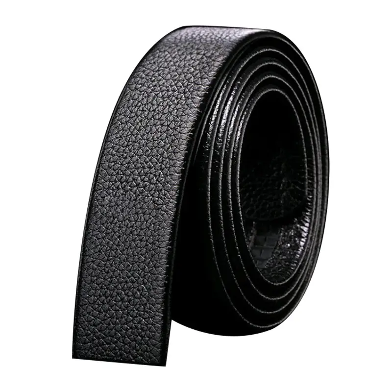 Men's Black Genuine Leather Litchi Belt - Image 11