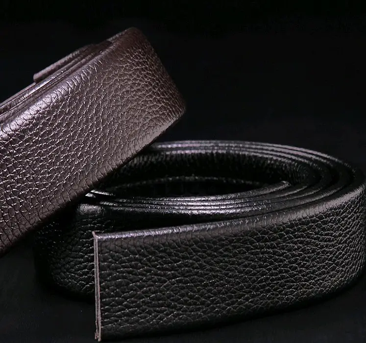 Men's Black Genuine Leather Litchi Belt - Image 3