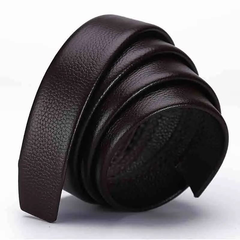 Men's Black Genuine Leather Litchi Belt - Image 6