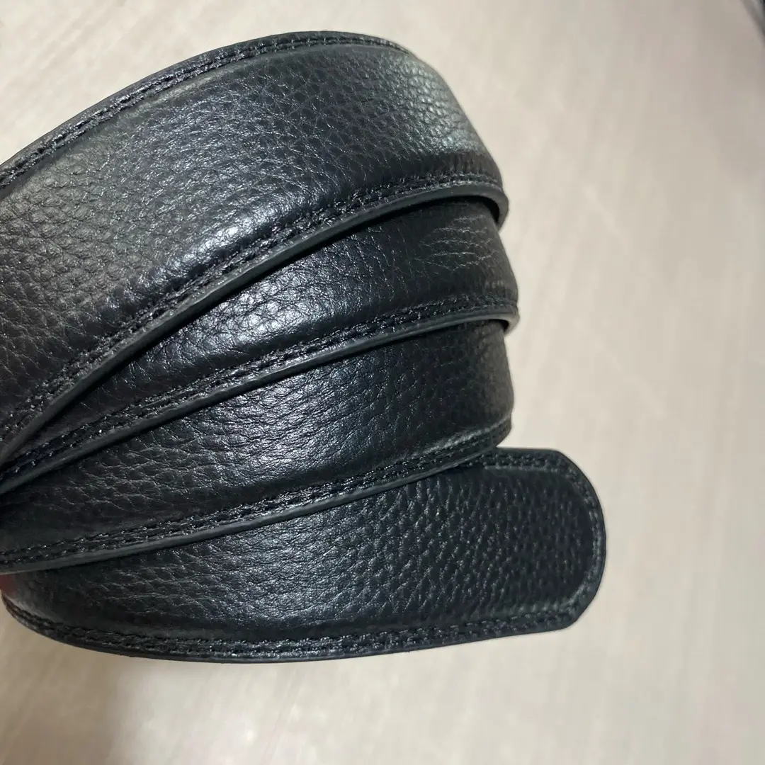 Men's Black Genuine Leather Litchi Belt - Image 7