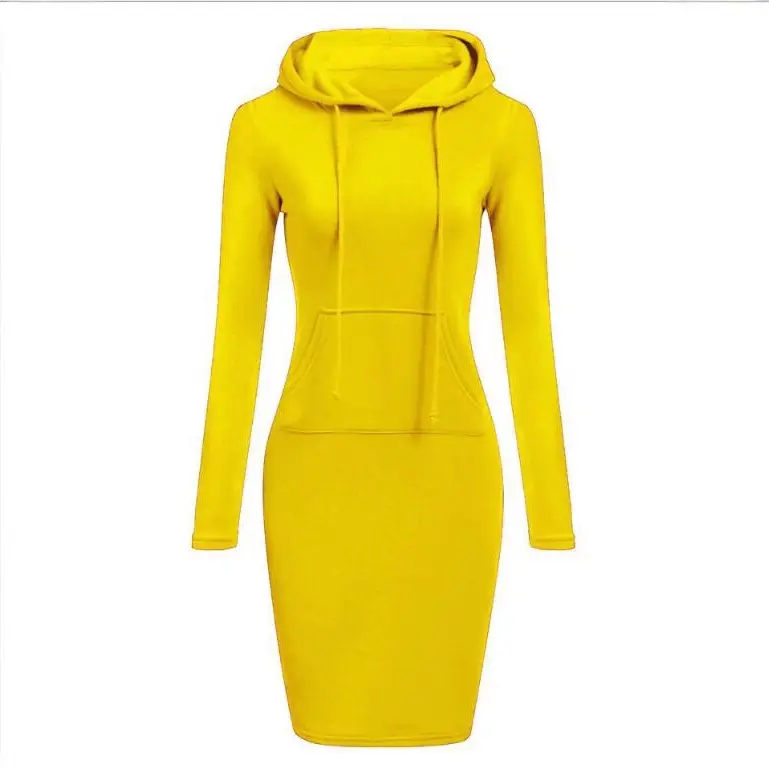 White Hooded Long Sleeve Dress for Women 2022 - Image 13