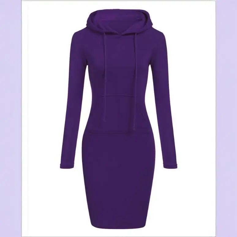 White Hooded Long Sleeve Dress for Women 2022 - Image 14