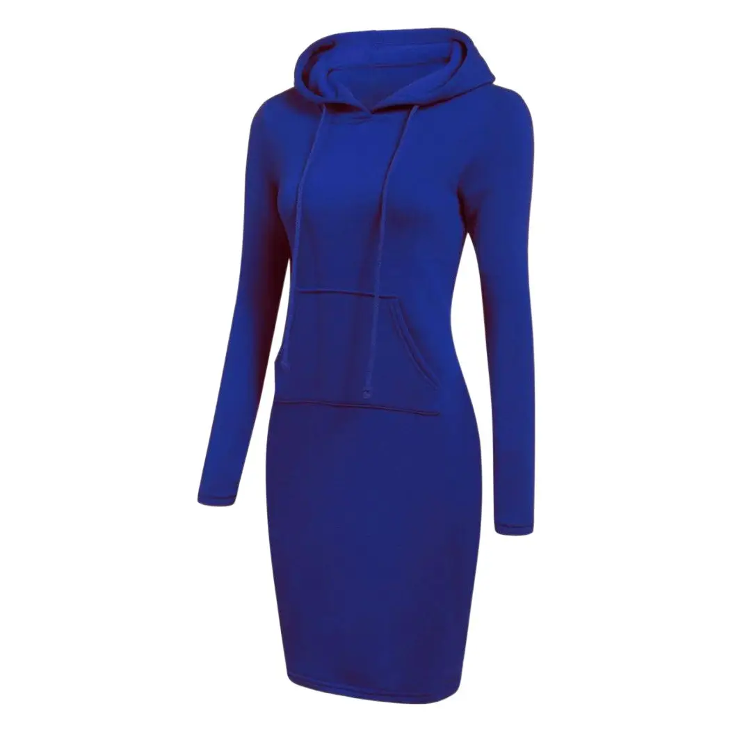 White Hooded Long Sleeve Dress for Women 2022
