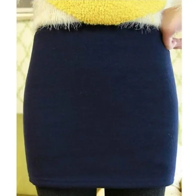 New Spring Fleece Lined Black Skirt for Women