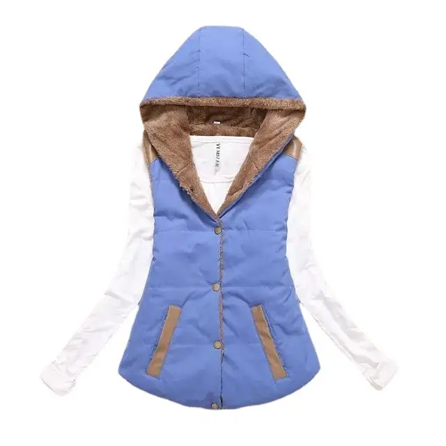 Women's Black Hooded Waistcoat Vest with Fleece Inner - Image 10