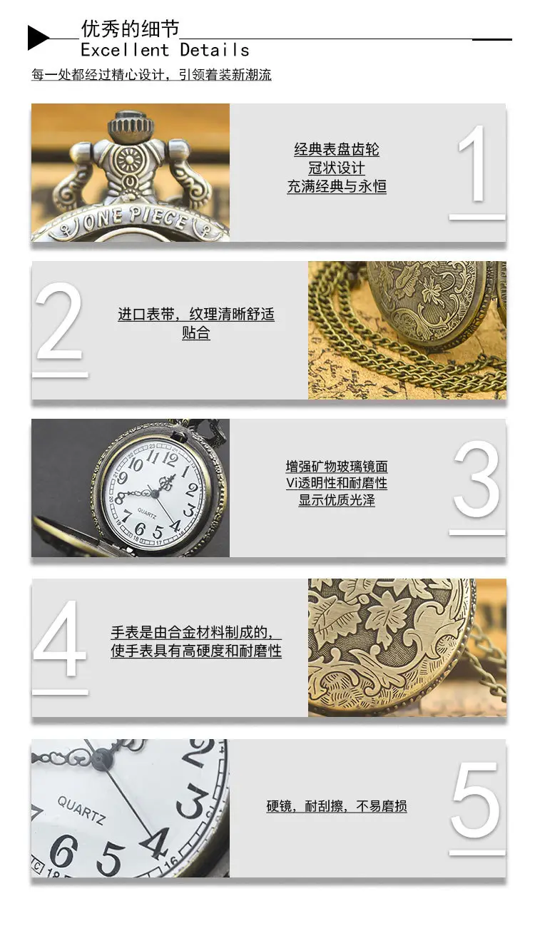 Foreign Personality Hollow Large Quartz Watch with Pocket Watch Design — feature 19