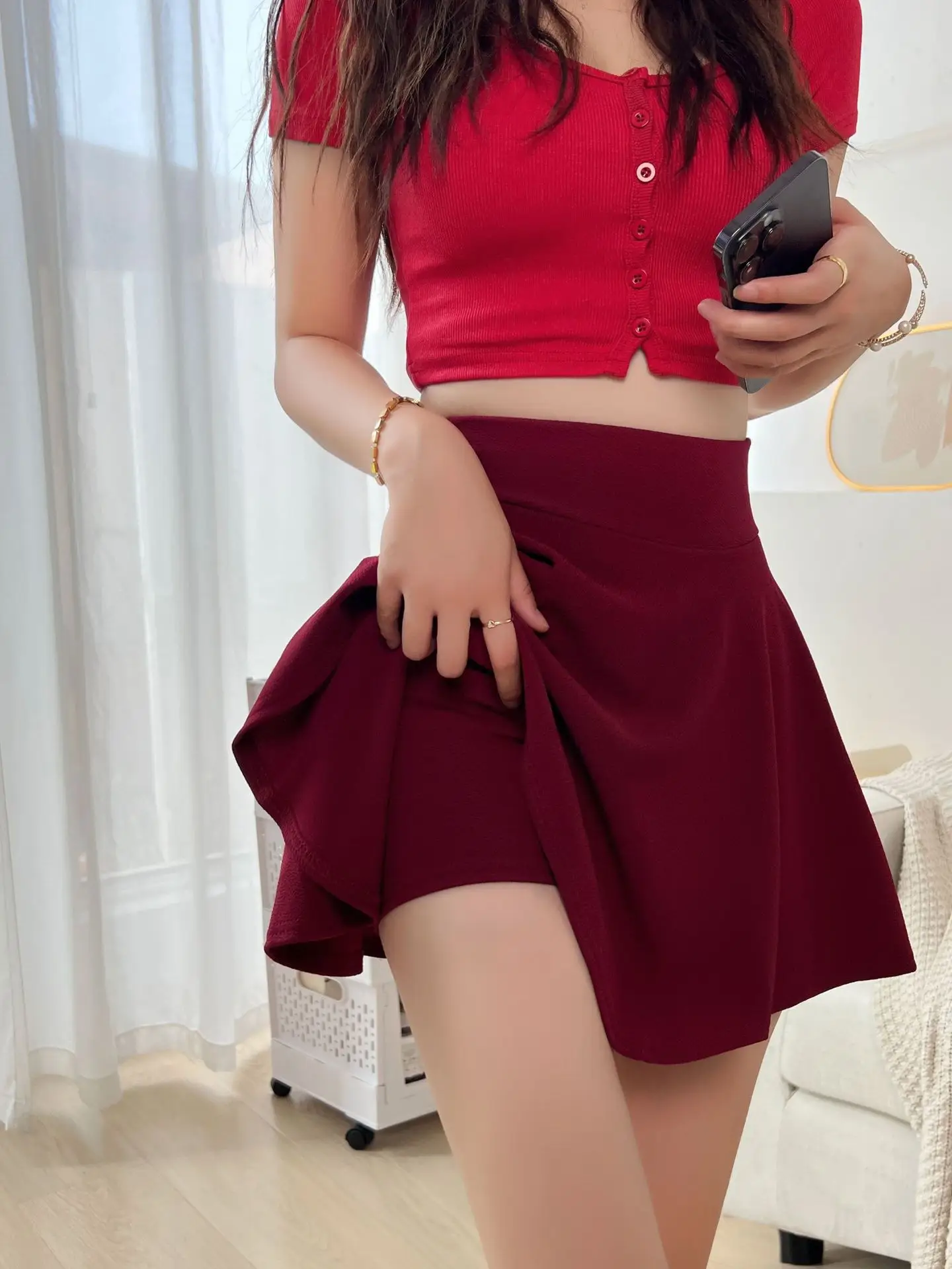 Pink Korean Style Sun Dress for Women Large Size - Image 17