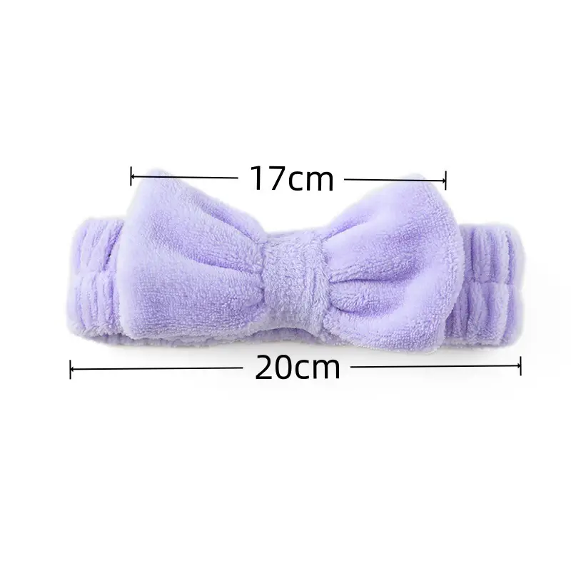 Plush Bow Headband for Makeup & Storage - Image 2