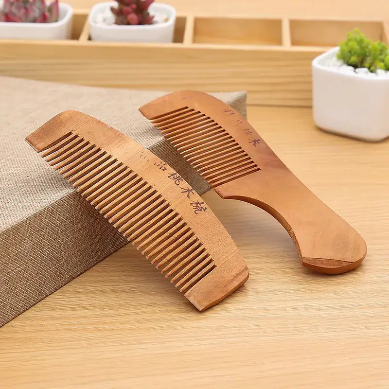 Wooden Scalp Comb 8-14cm Anti-Static Wooden Hair Tool