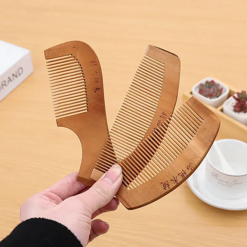 Wooden Scalp Comb 8-14cm Anti-Static Wooden Hair Tool