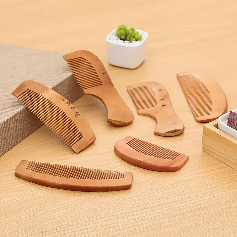 Wooden Scalp Comb 8-14cm Anti-Static Wooden Hair Tool