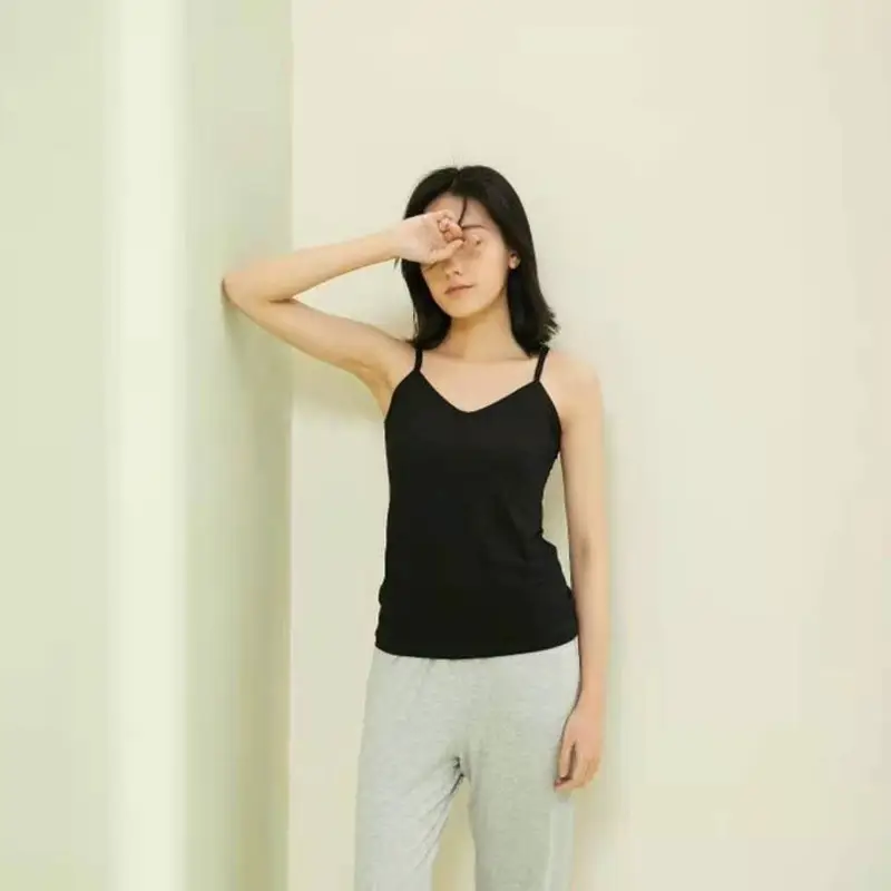 Lycra Cotton Camisole Women Candy Color Sports Vest