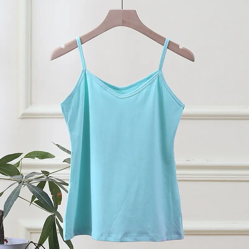 Lycra Cotton Camisole Women Candy Color Sports Vest - Image 12