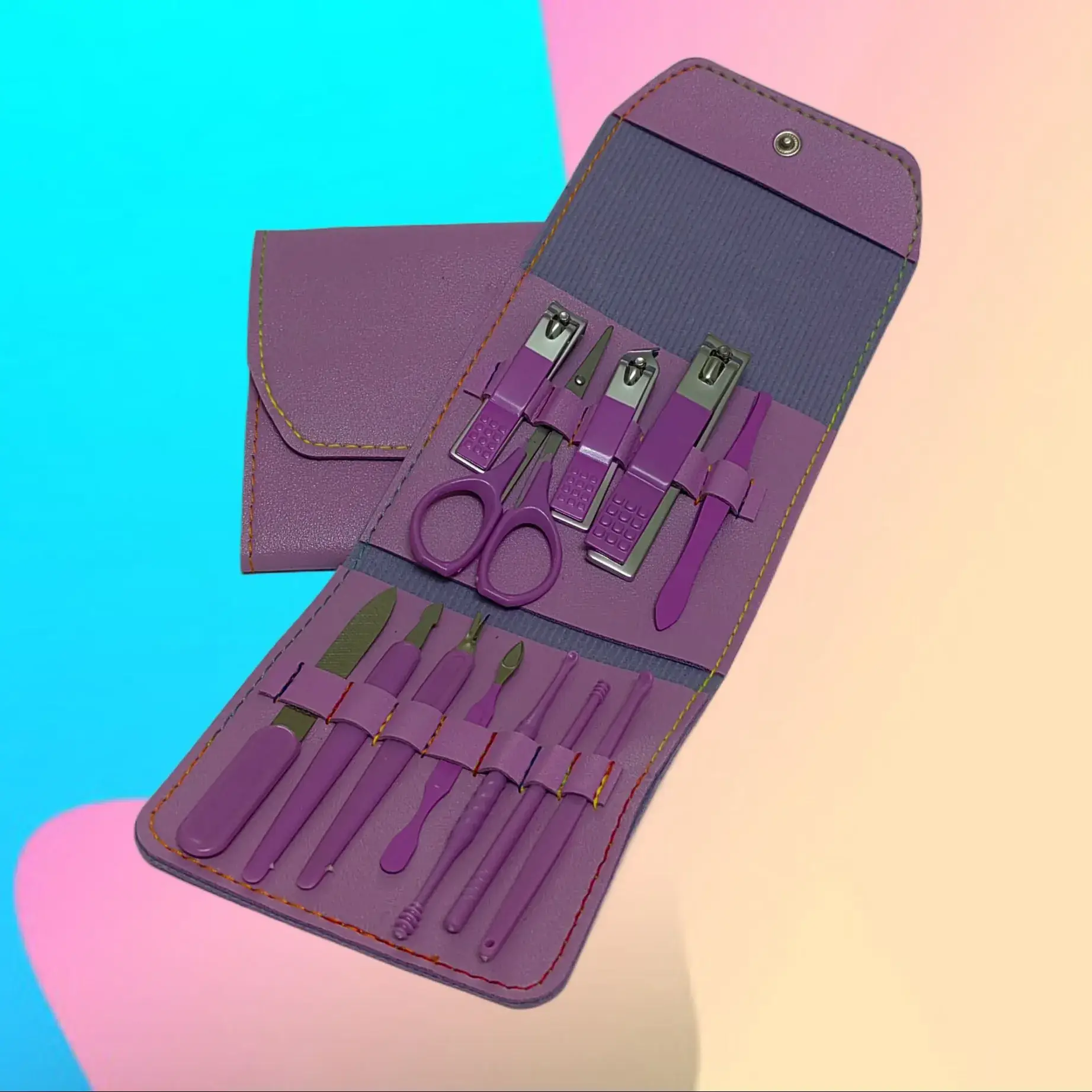 12-Piece Nail Manicure Tool Set with Clipper & Clippers - Image 24