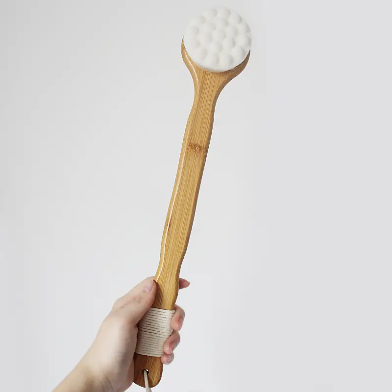 Bath Brush with Soft Bristles and Long Handle for Scrubbing the Back, Self-Use Body Brush, Cleaning Brush