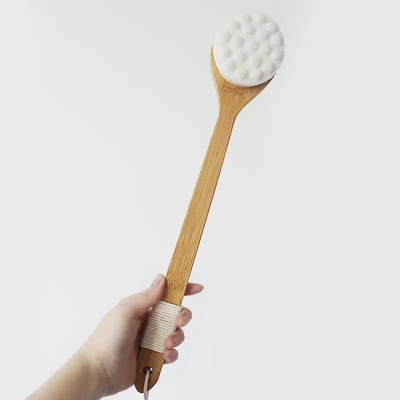 Bath Brush with Soft Bristles and Long Handle for Scrubbing the Back, Self-Use Body Brush, Cleaning Brush