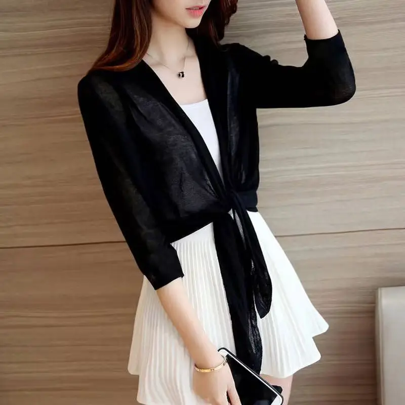 Red Knoted Blouse with Skirt Outer Wear