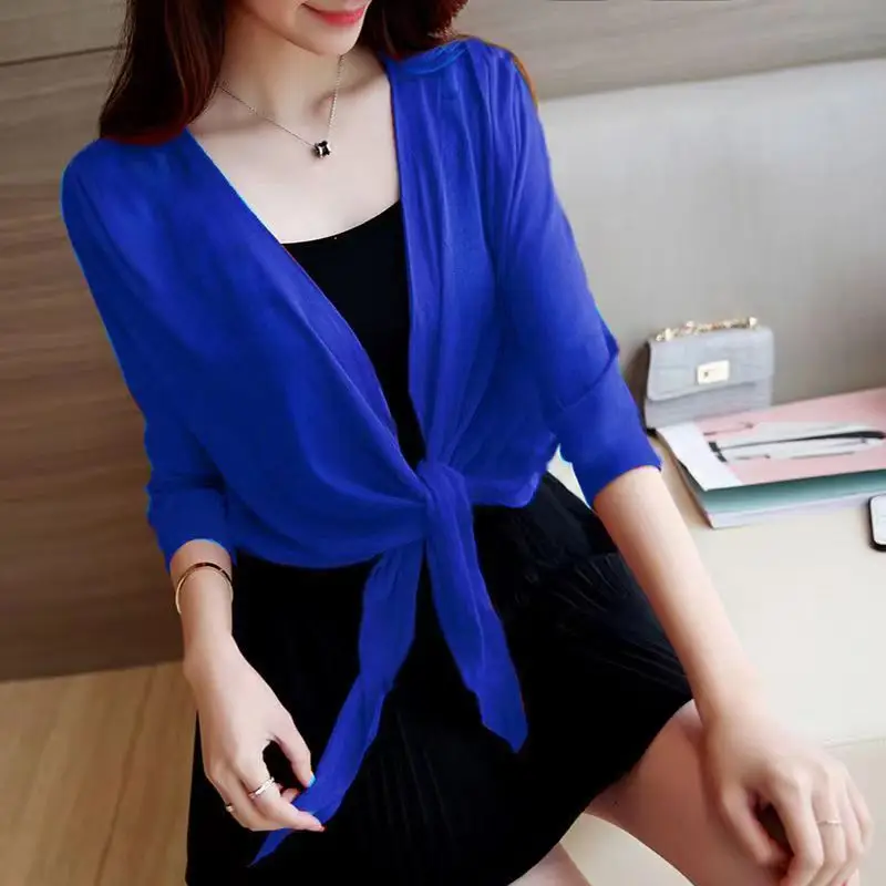 Red Knoted Blouse with Skirt Outer Wear