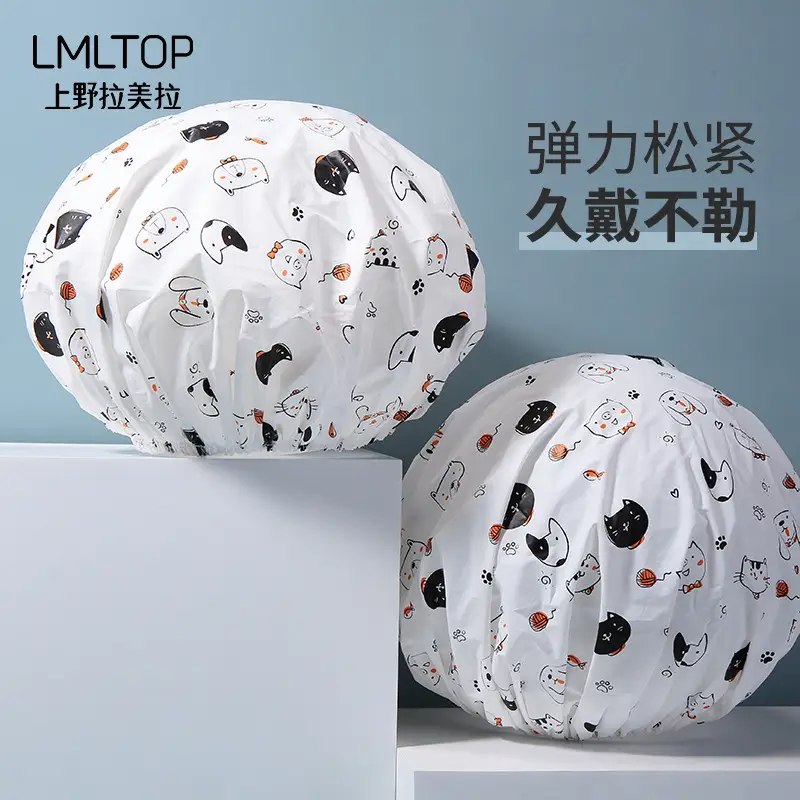 Lmltop Cartoon Shower Cap Adult Eva Bath Hair Band - Image 3