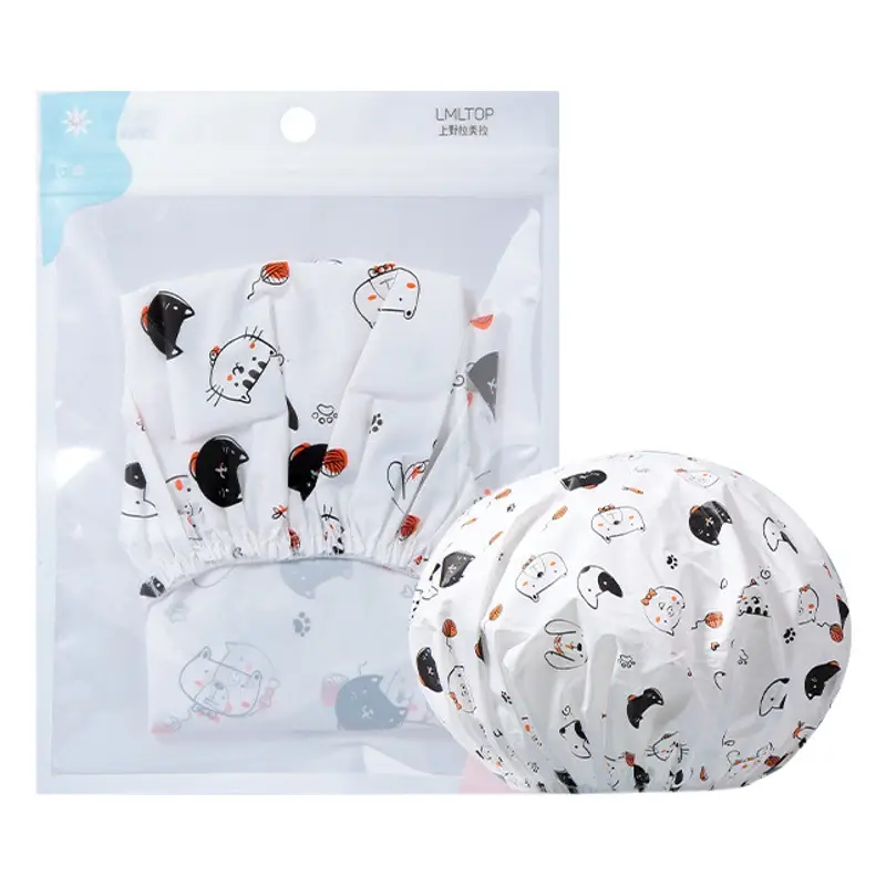 Lmltop Cartoon Shower Cap Adult Eva Bath Hair Band