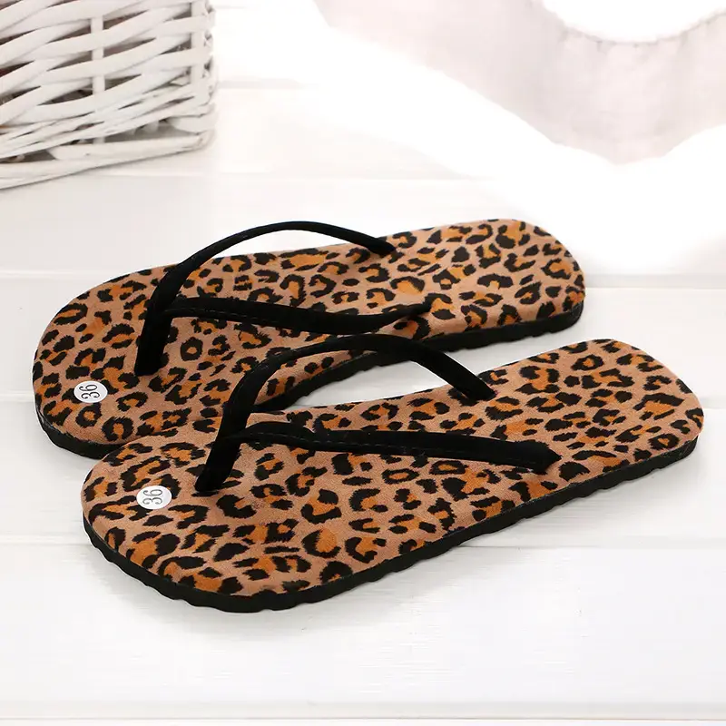 Gold Glitter Wedge Heel Flip Flops for Women